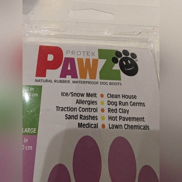 PawZ Rubber Dog Boots, size large 3-4", 28  boots Black & Purple - Picture 5 of 14